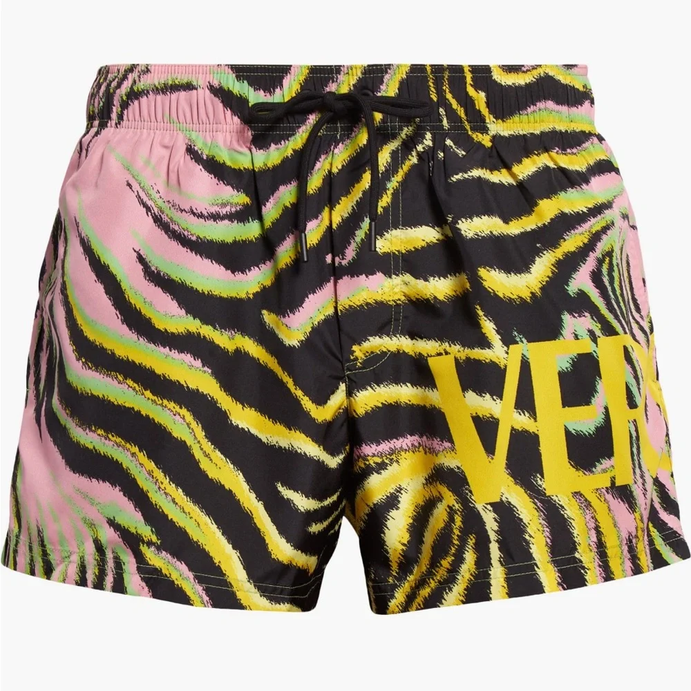 New Authentic Versace Animal Print Swim Trunks